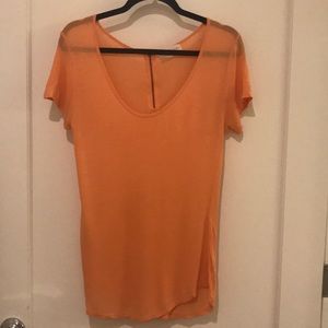 Zara Orange Loose Slinky Top - S/M